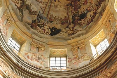 Intérieur de la coupole de l'abbaye de Melk - Sur les rives du Danube - Autriche