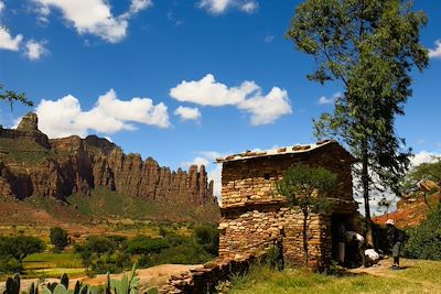 Maison traditionnelle dans le Massif du Gheralta dans la Région du Tigré - Ethiopie