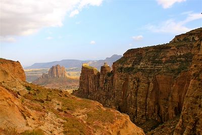 Vue vers Daniel Korkor - Région du Tigré - Ethiopie