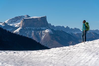 Randonnée en raquettes dans le Vercors - Mont Aiguille - France