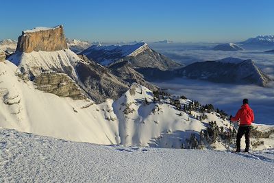 Vercors, Trièves et Mont Aiguille depuis la réserve des Hauts Plateaux du Vercors - France