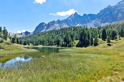 Vue sur les pics de la Font Sancte - Queyras - Hautes-Alpes - France