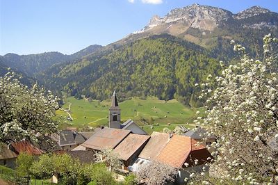 Le village de la Compôte dans les Bauges - France