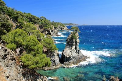 La côte sauvage de la presqu'île de Giens - France