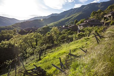 Paysage du piémont ardéchois - France