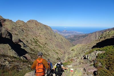 Vue sur Calvi depuis le col Bocca di Muvrella - GR20 Nord - Corse - France