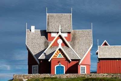 Église de Qeqertarsuaq sur l'île de Disko - Groenland