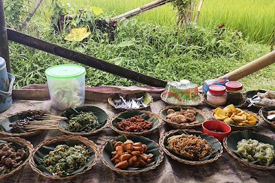 Repas balinais au cœur des rizières - Bali - Indonésie