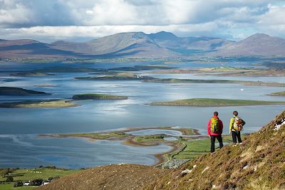 Vue sur la baie de Clew depuis Croagh Patrick - Irlande