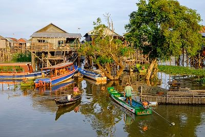 Village sur pilotis, Kompong Phluk, aux environs de Siem Reap - Cambodge