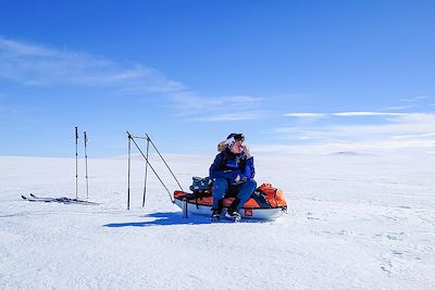 Raid à ski pulka sur le plateau de Hardangervidda - Norvège