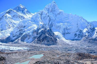 Vue au sommet du Kalla Patar : Everest, Nuptse et les glaciers du Khumbu - Népal