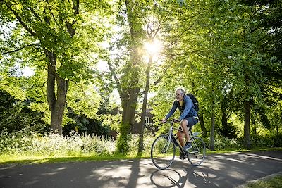 Cycliste dans la campagne anglaise