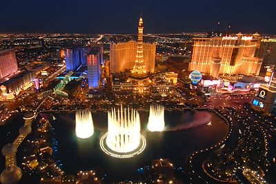 Le Strip vu du Bellagio - Las vegas - Nevada - Usa