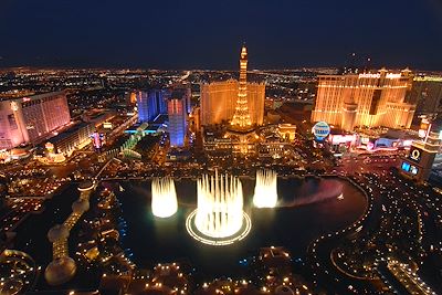 Le Strip vu du Bellagio - Las vegas - Nevada - Usa